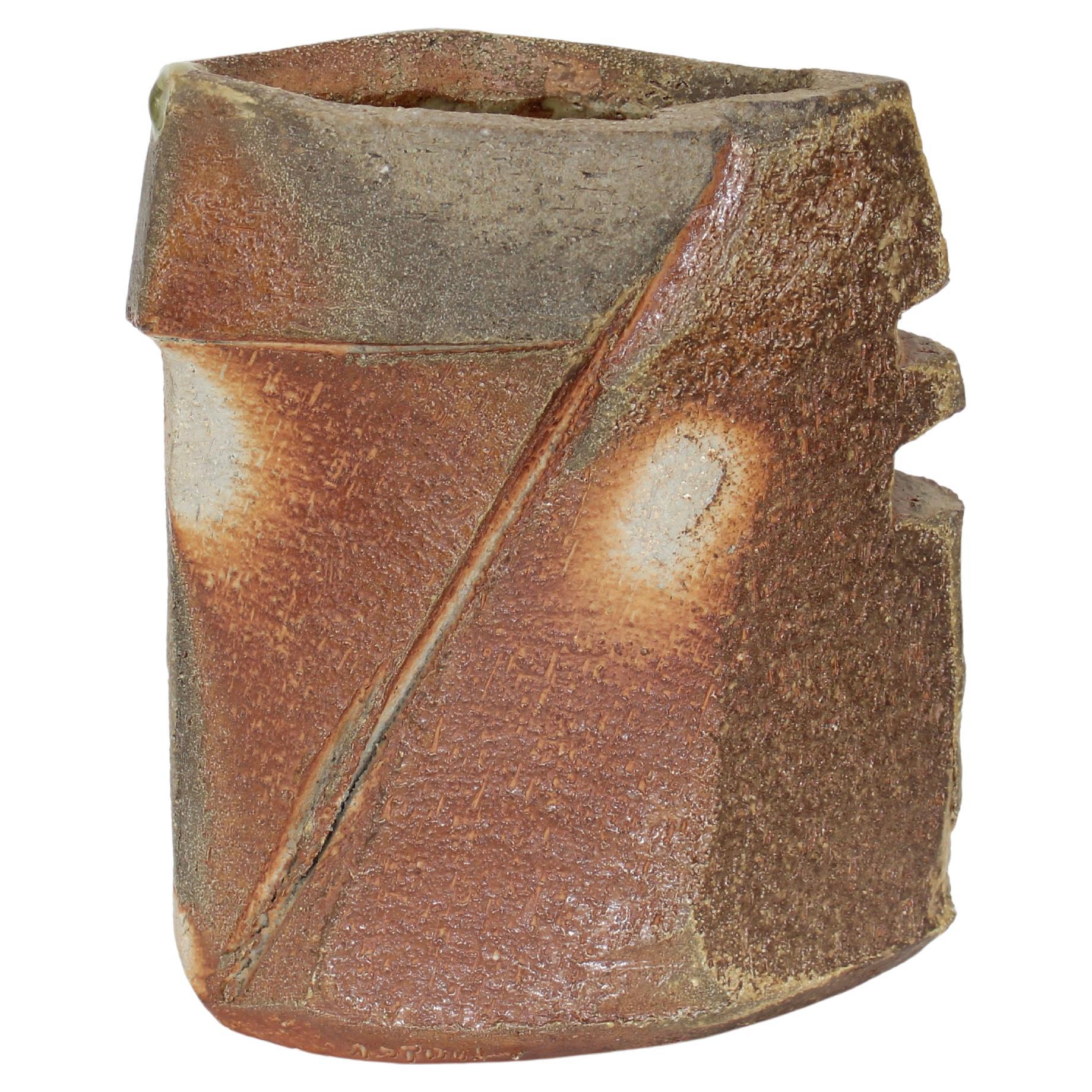 Eric Astoul Franc Keramik Holz gebrannt Vase La Borne Frankreich im Angebot