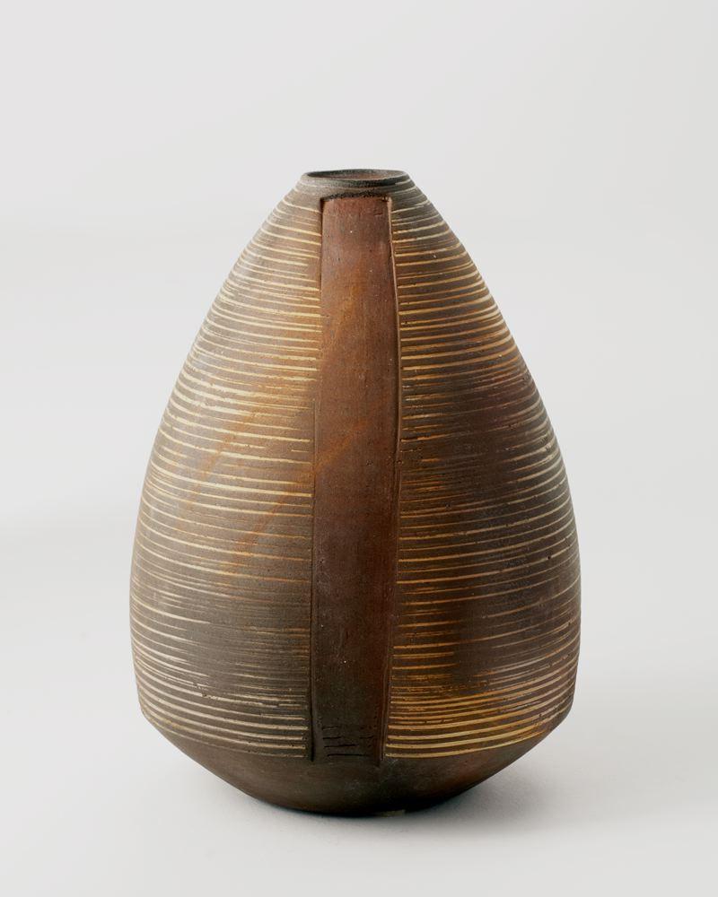 Fired Eric Astoul, Stoneware Vase, Ovoïde, La Borne, France, 2010 For Sale