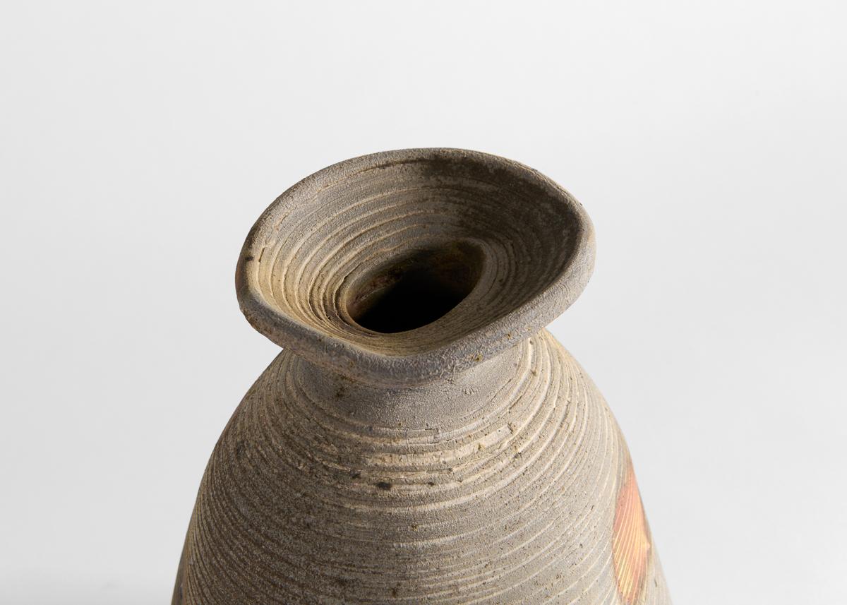 Eric Astoul, Vase à Col Plat, La Borne, Vase sculptural en grès, France, 2011 Bon état - En vente à New York, NY