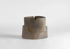 Eric Astoul, Vase à Col Plat, La Borne, Sculptural Stoneware Vase, France, 2015