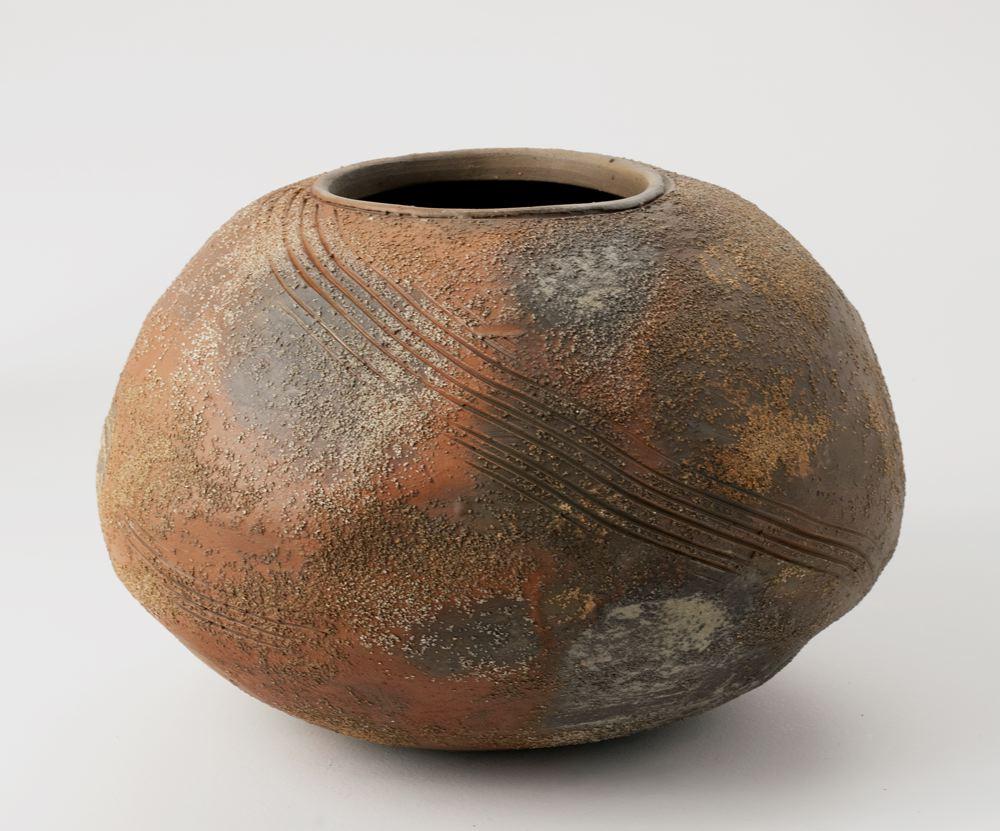 French Eric Astoul, Vase Bol, La Borne, Sculptural Stoneware Vase, France, 2015
