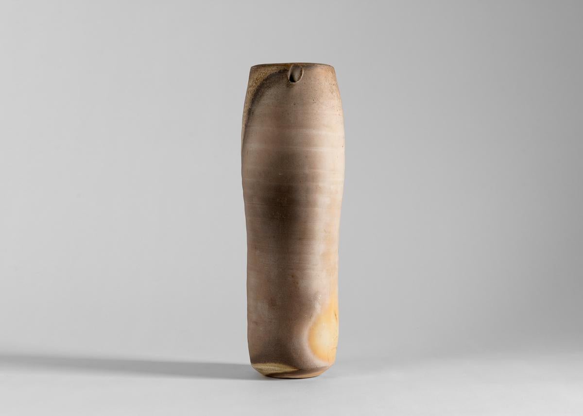 French Eric Astoul, Vase Haut, Stoneware Sculptural Vase, La Borne, France, 1999