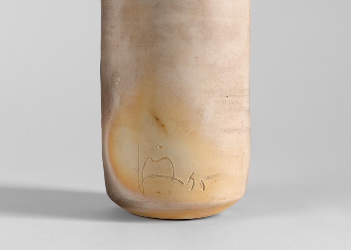 Fired Eric Astoul, Vase Haut, Stoneware Sculptural Vase, La Borne, France, 1999