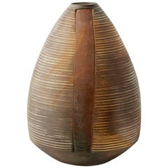 Eric Astoul, Stoneware Vase, Ovoïde, La Borne, France, 2010