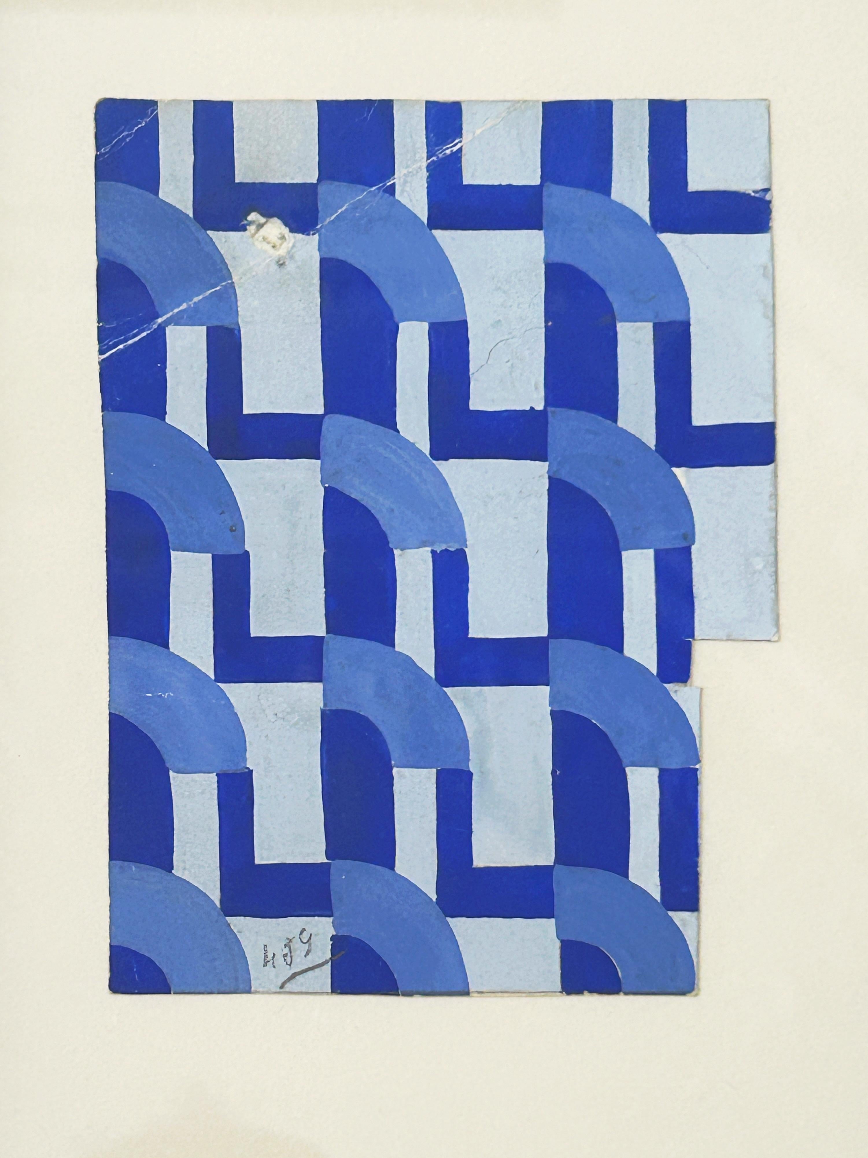 Éric Bagge (1890-1978)
Blu - progetto di design, 1928 ca.
Guazzo su cartoncino
Numerato 