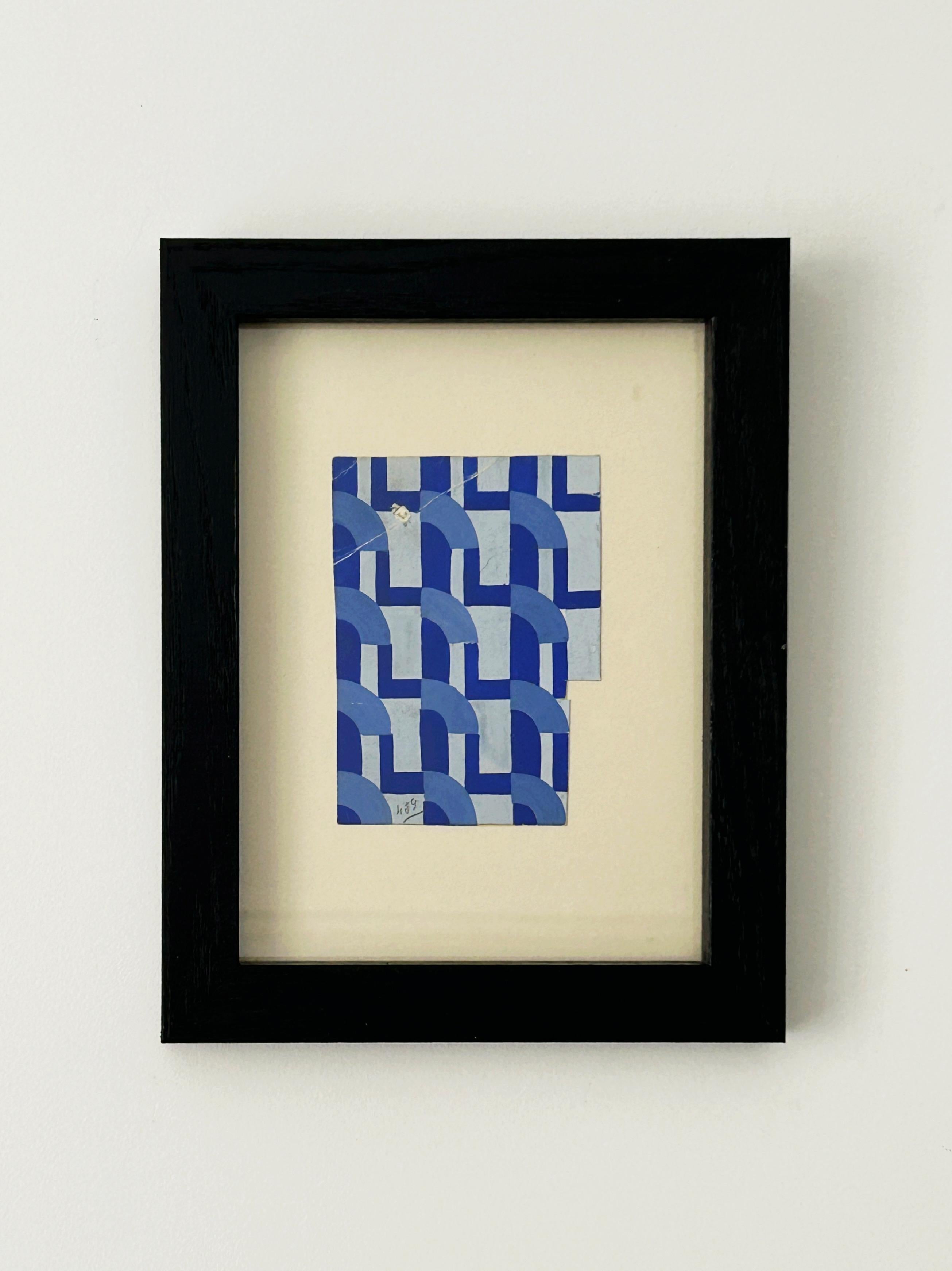 Abstract Painting di Éric Bagge - Eric BAGGE - Blu - progetto, 1928 circa, Gouache su cartoncino