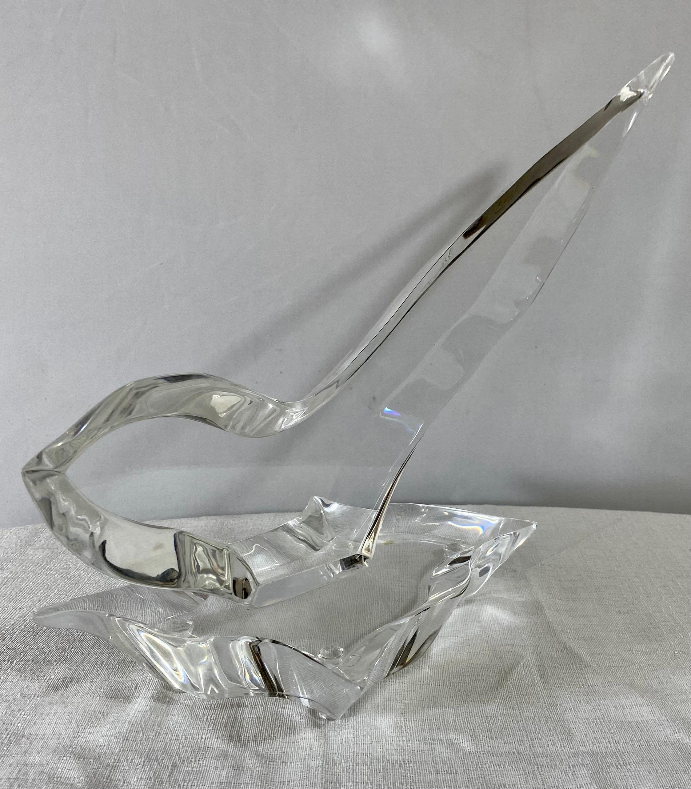 20th Century Eric Bauer Modernist Abstract Bird  Lucite Sculpture, Signed  For Sale
