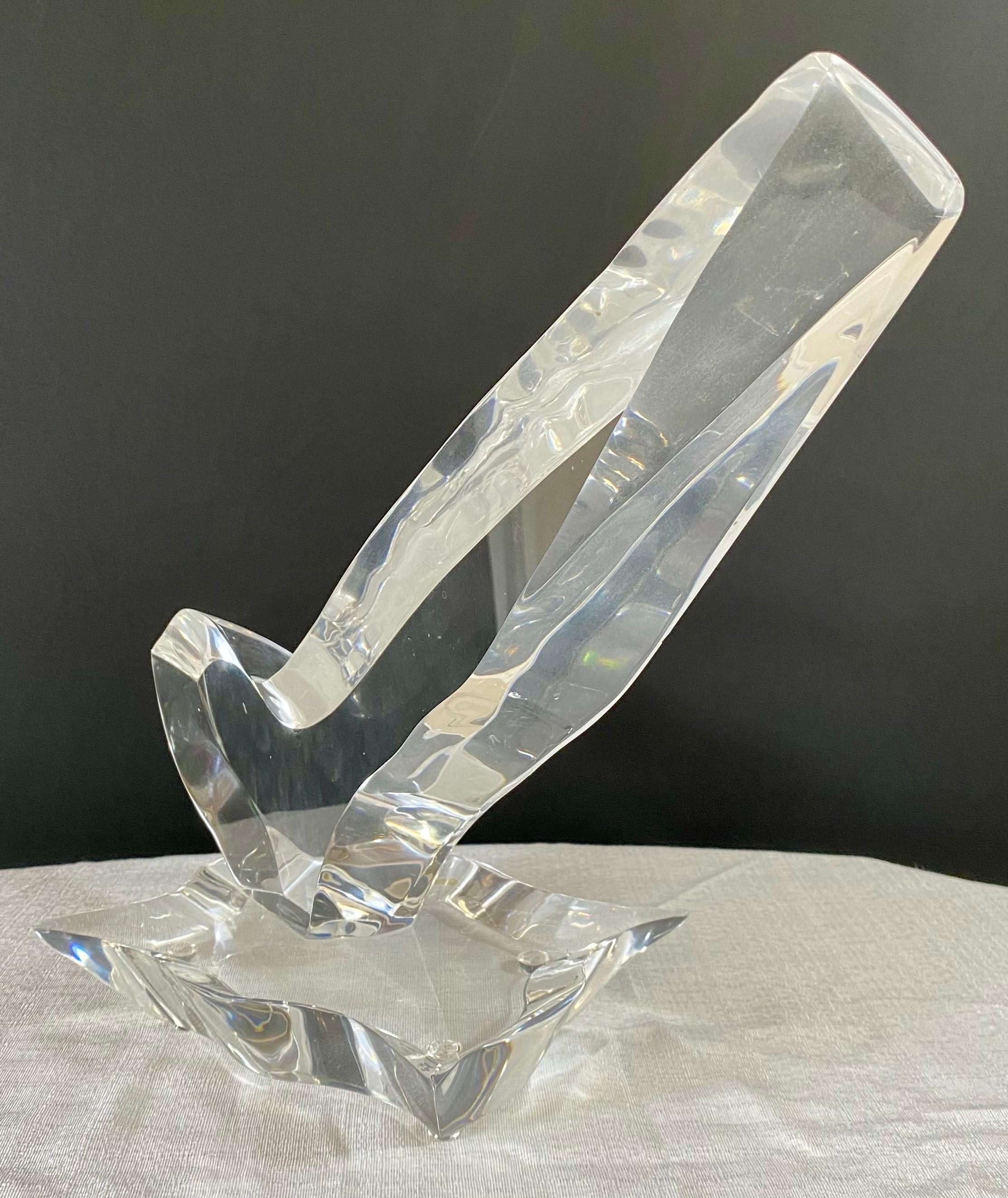 Eric Bauer Modernist Abstract Bird  Lucite Sculpture, Signed  For Sale 1