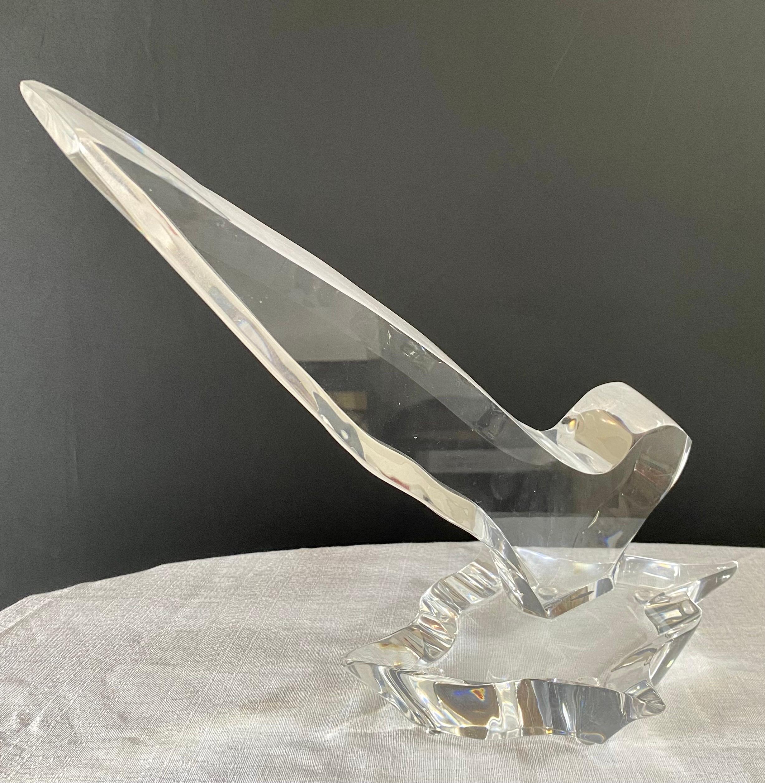 Eric Bauer Modernist Abstract Bird  Lucite Sculpture, Signed  For Sale 2