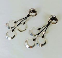 Eric Beamon Crystal Drop and Suede Earrings
