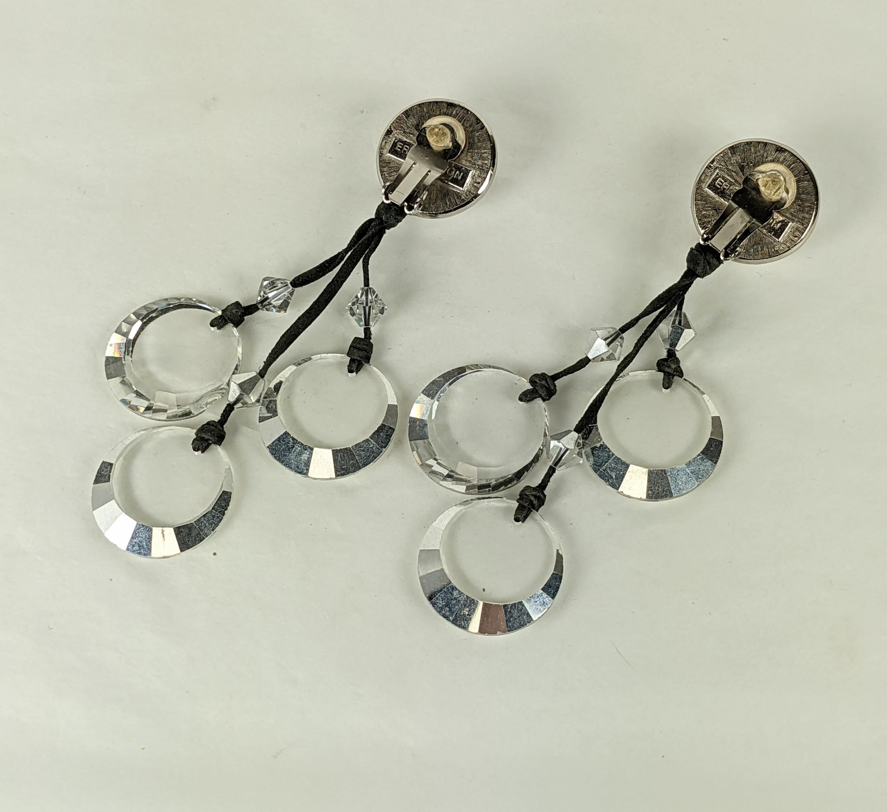 Eric Beamon Boucles d'oreilles en goutte en cristal et daim en vente 1