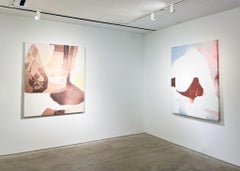 "Untitled No. 1013" 2023 Encre, soie et cire d'abeille sur panneau 60 x 48 in.