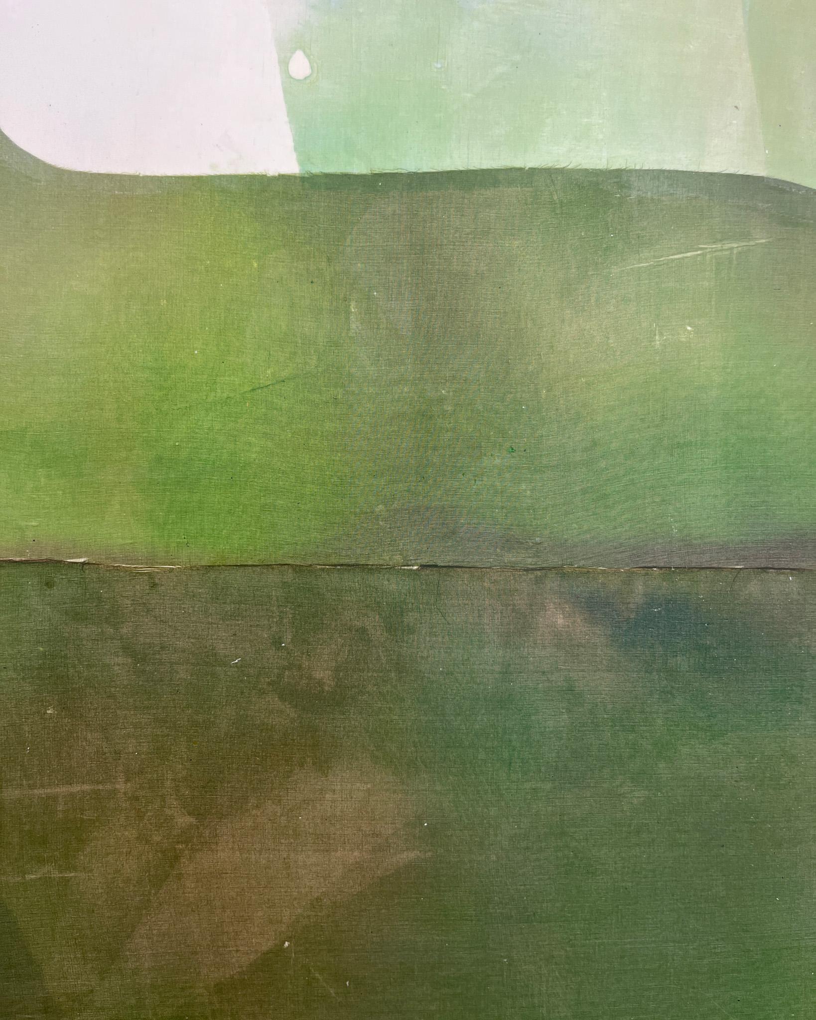 „Untitled No. 1036“ 2025 Tinte, Seide und Bienenwachs auf Tafel 59 x 47 Zoll. im Angebot 2
