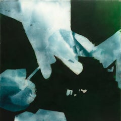 "Untitled No. 1040" 2024 encre, soie et cire d'abeille sur panneau 48 x 48 in.