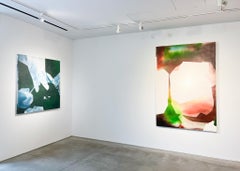 "Untitled No. 1064" 2025 encre, soie et cire d'abeille sur panneau 72 x 48 in.