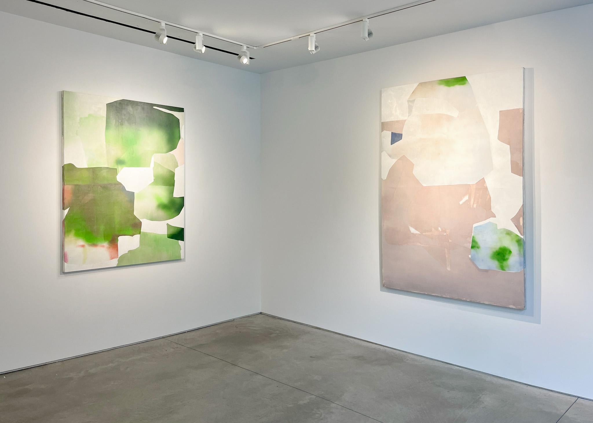 „Untitled No. 1064“ 2025 Tinte, Seide und Bienenwachs auf Tafel 72 x 48 Zoll. – Painting von Eric Blum