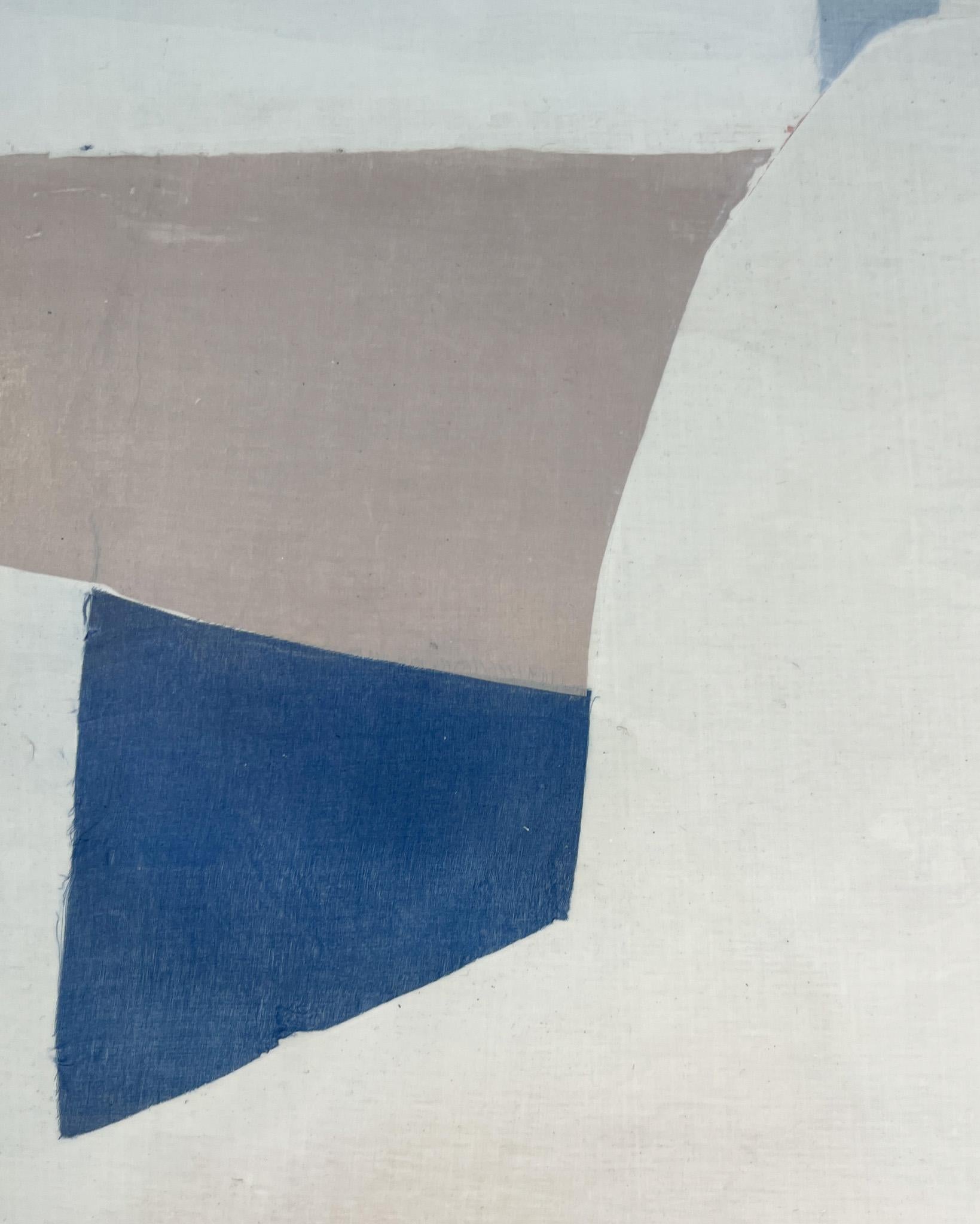 „Untitled No. 1064“ 2025 Tinte, Seide und Bienenwachs auf Tafel 72 x 48 Zoll. (Grau), Abstract Painting, von Eric Blum