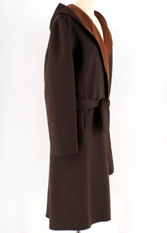 Eric Bompard Brown Cashmere Coat 46 IT