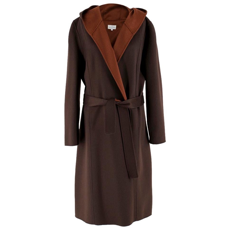 Eric Bompard Brown Cashmere Coat 46 IT