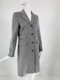 Eric Bompard Pale Grey Cashmere Single Breasted Coat