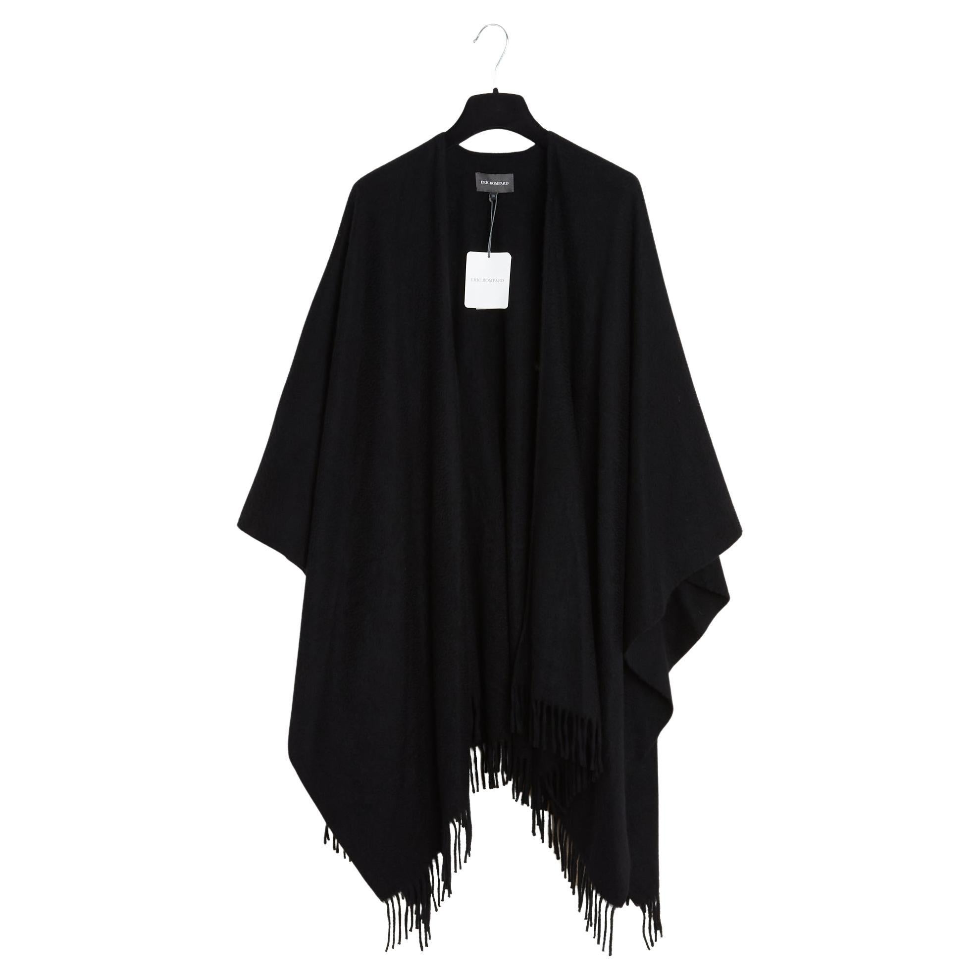 Eric Bompard Veste Cape Cachemire Noir TU Black Cashmere Cape Shawl OS NWT
