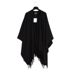 Eric Bompard Veste Cape Cachemire Noir TU Black Cashmere Cape Shawl OS NWT