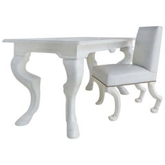 Escritorio y Silla Eric Brand Lacados en Blanco Modelo "Semental