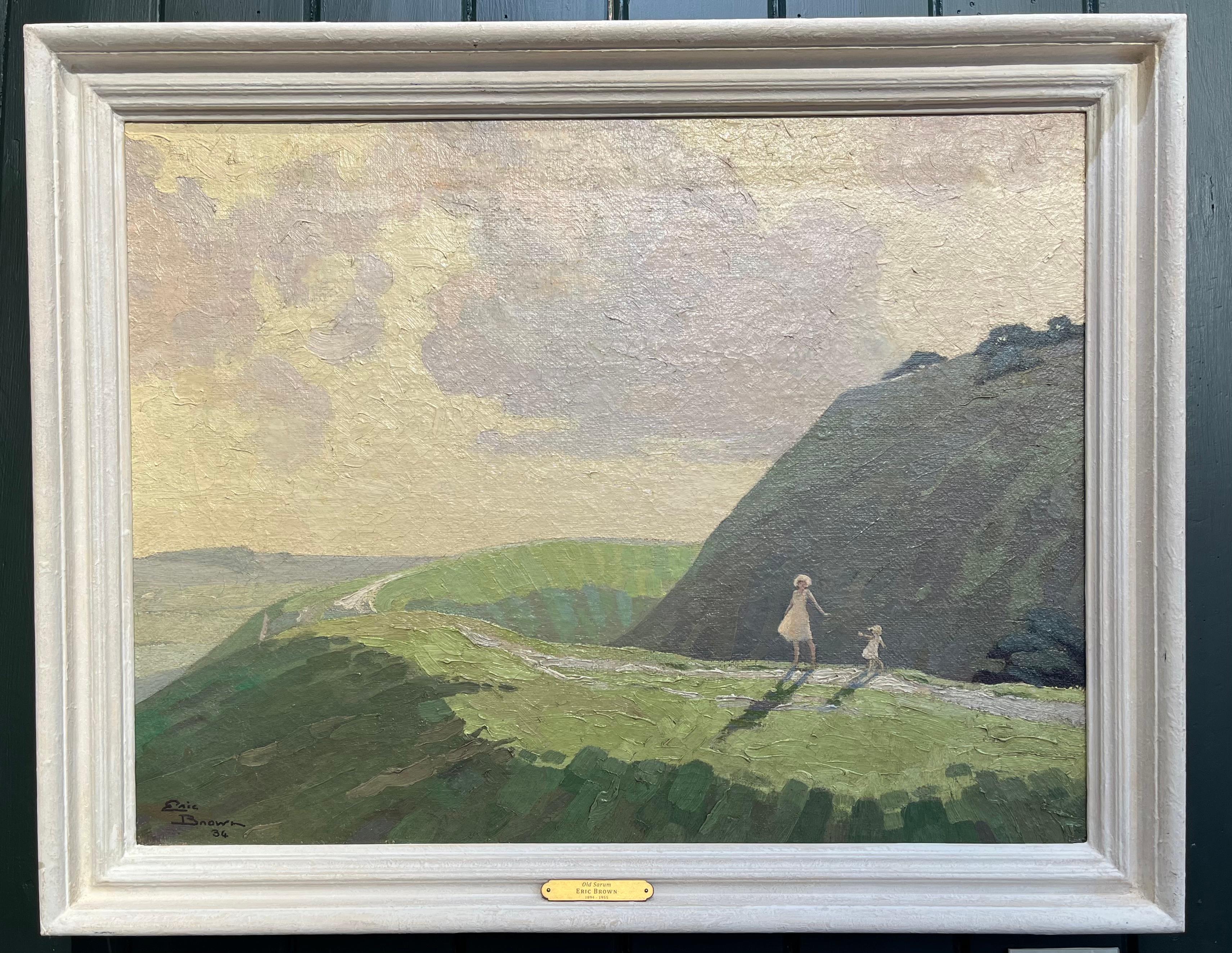 Olio su tela, firmato e datato '34 
Dimensioni dell'immagine: 19 ¾ x 25 ½ pollici (50 x 65 cm)
Telaio in stile contemporaneo

I dipinti di Brown di Old Sarum dimostrano la geografia unica del sito nel paesaggio di Salisbury. C'è un elemento di
