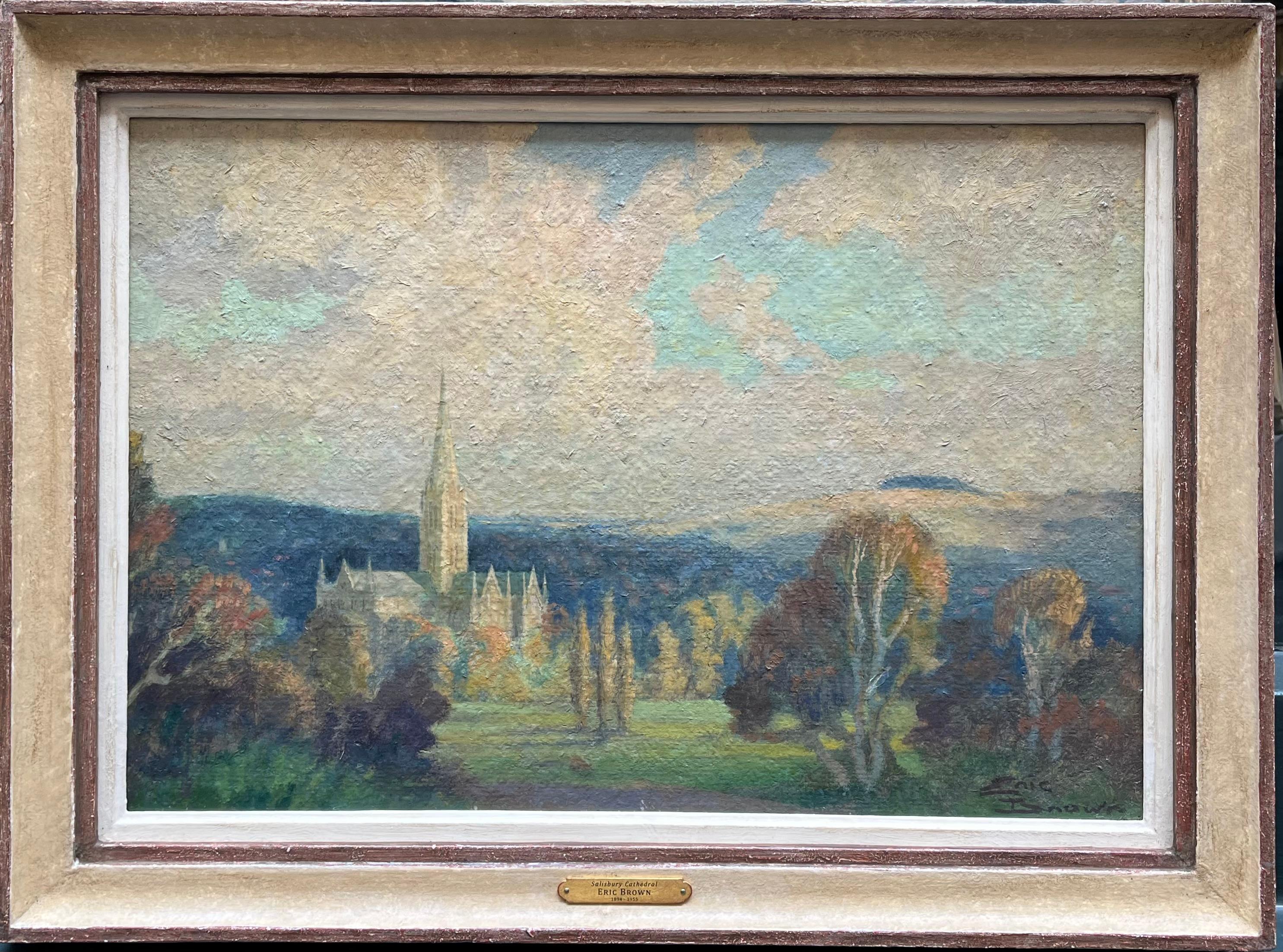 Olio su tavola, firmato in basso a destra
Dimensioni dell'immagine: 20 x 14 pollici (51 x 35,5 cm)
Telaio in stile contemporaneo

Eric Pitt Brown è nato nel 1894 a Salisbury.  Suo padre (William Lewis Brown 1864-1922) gestiva un'impresa di