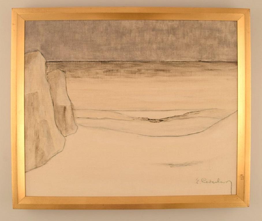 Eric Cederberg (1897-1984), Sweden. Oil on canvas. 
Modernist landscape. Seaside view.
The canvas measures: 47 x 38 cm.
The frame measures: 3 cm.
In excellent condition.
Signed.