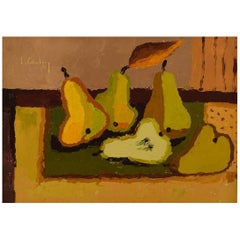 Eric Cederberg, Listed Swedish Artist, Still Life with Pears, Oil on Canvas