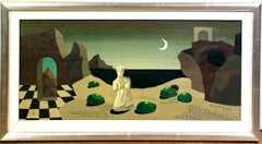 ERIC CEDERBERG óleo sobre tabla Bodegón Playa a la luz de la luna firmado y fechado 1967