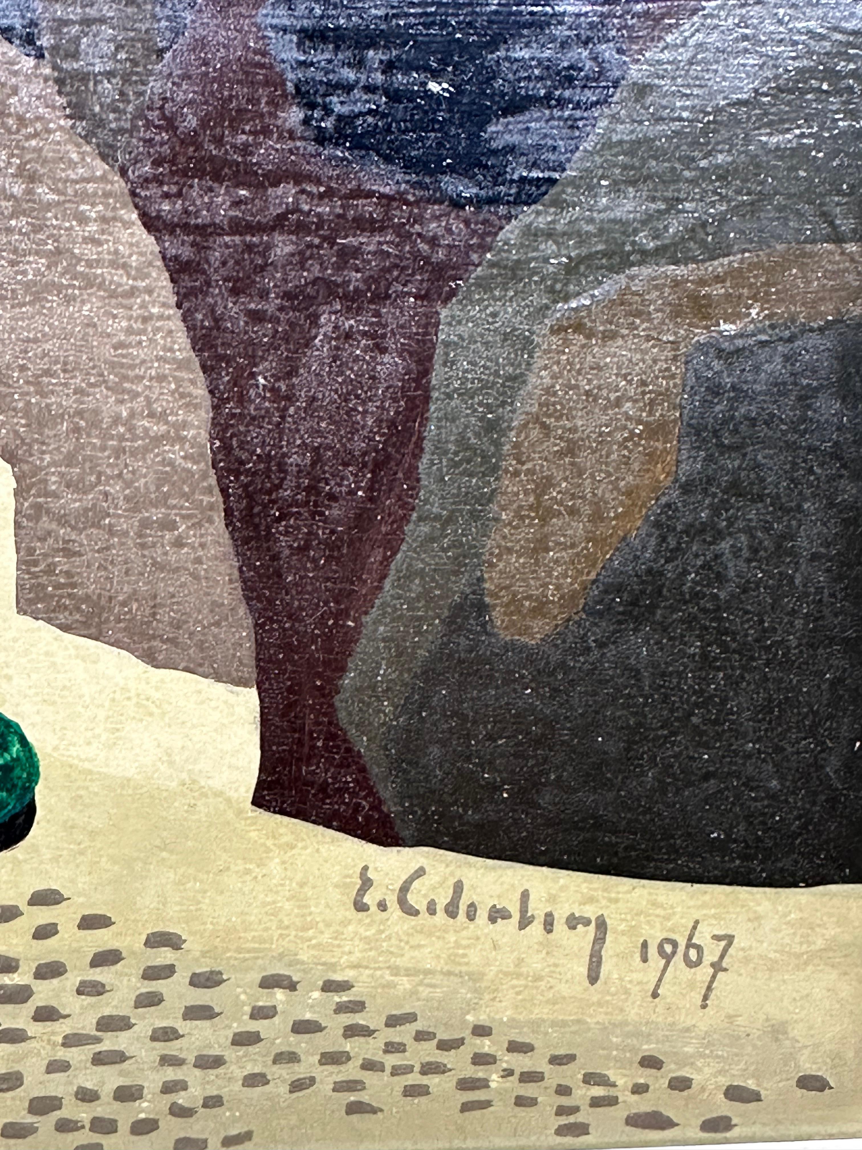 ERIC CEDERBERG olio su tavola Natura morta Spiaggia al chiaro di luna firmato e datato 1967 in vendita 3