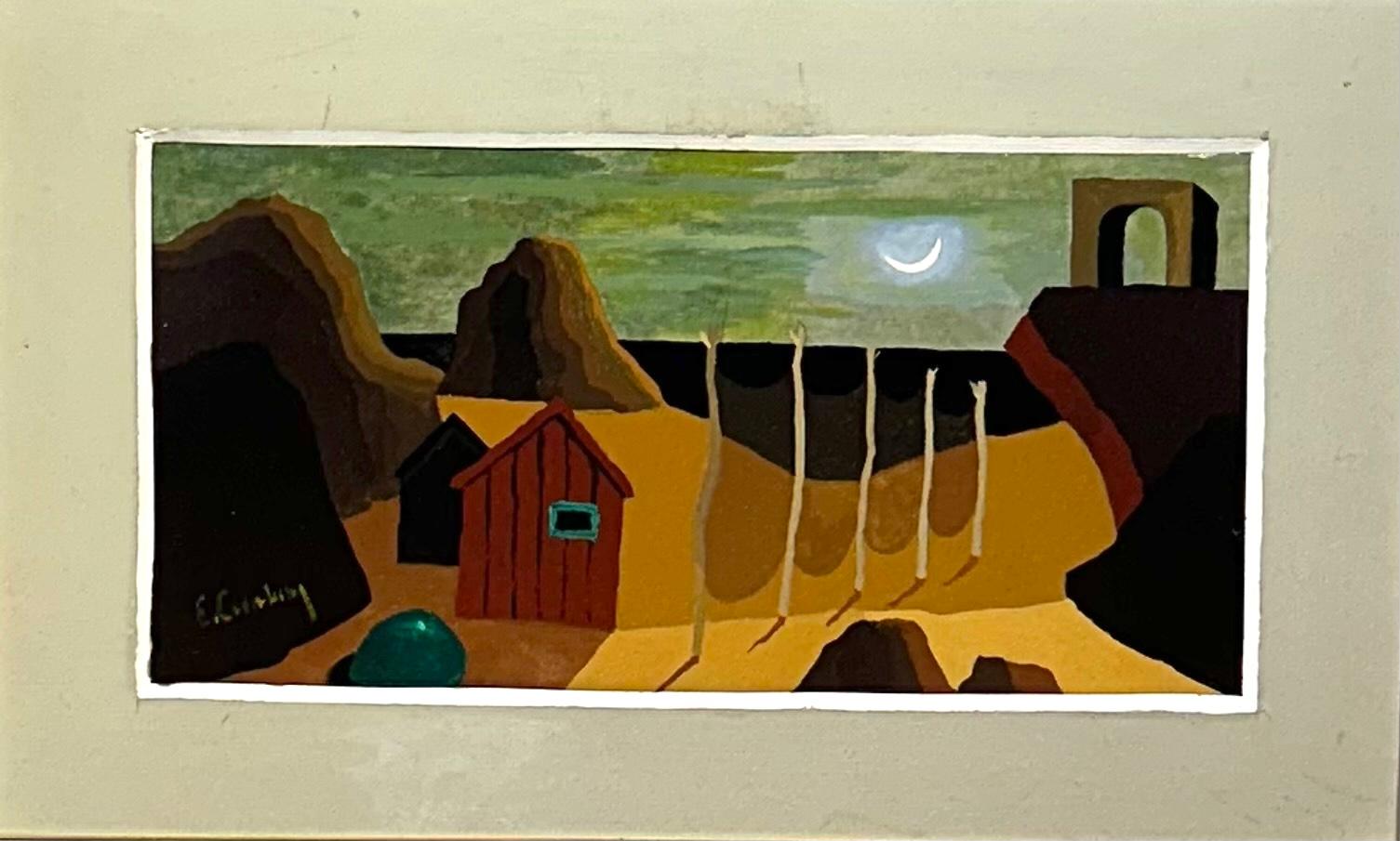 ERIC CEDERBERG Öl auf Karton Stillleben Strand in Mondlicht signiert (20. Jahrhundert) im Angebot