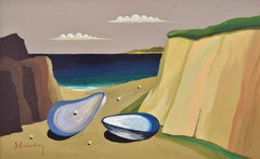 Beach with pearls, Eric Cederberg, Oil on panel, Nordic Surrealism, 1950 c.