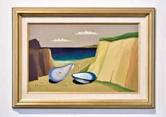 Strand mit Perlen, Eric Cederberg, Öl auf Platte, Skandinavien Surrealismus, 1950 c.