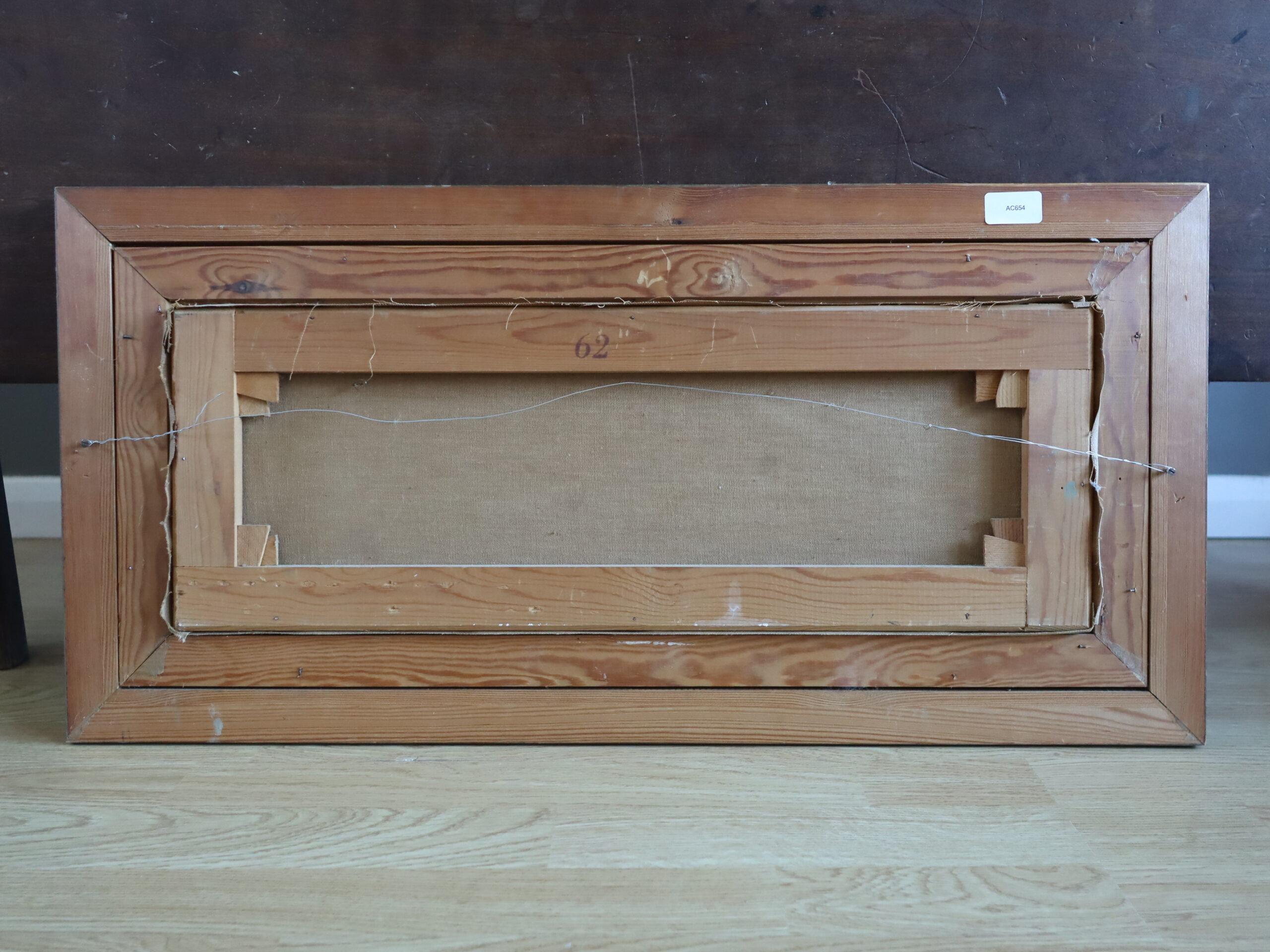 Pittura ad olio di paesaggio svedese originale della metà del secolo scorso - Villaggio illuminato dal sole in vendita 8