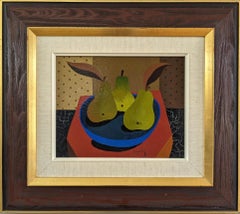  Mid-Century Modernist Still Life Painting - Pears in a Bowl, Eric Cederberg