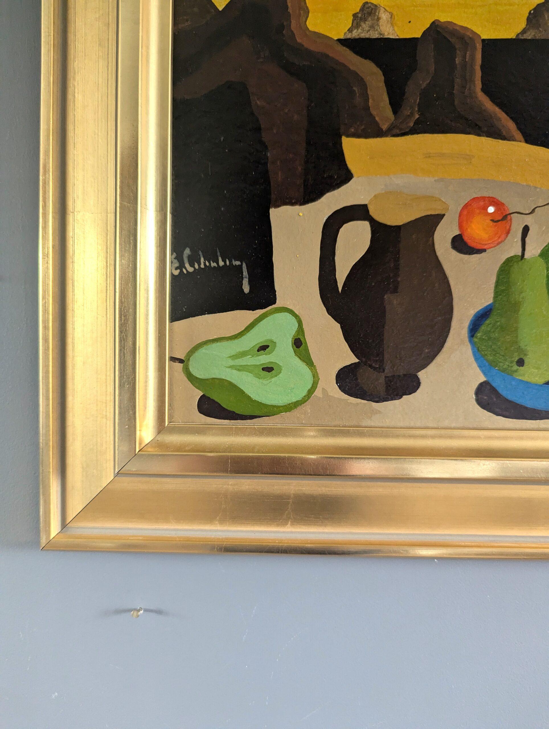 Vintage Swedish Original Still Life Landscape Painting - Nature morte surréaliste en vente 5