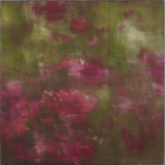 Incroyable peinture à l'huile expressionniste abstraite américaine d'étude de fleurs