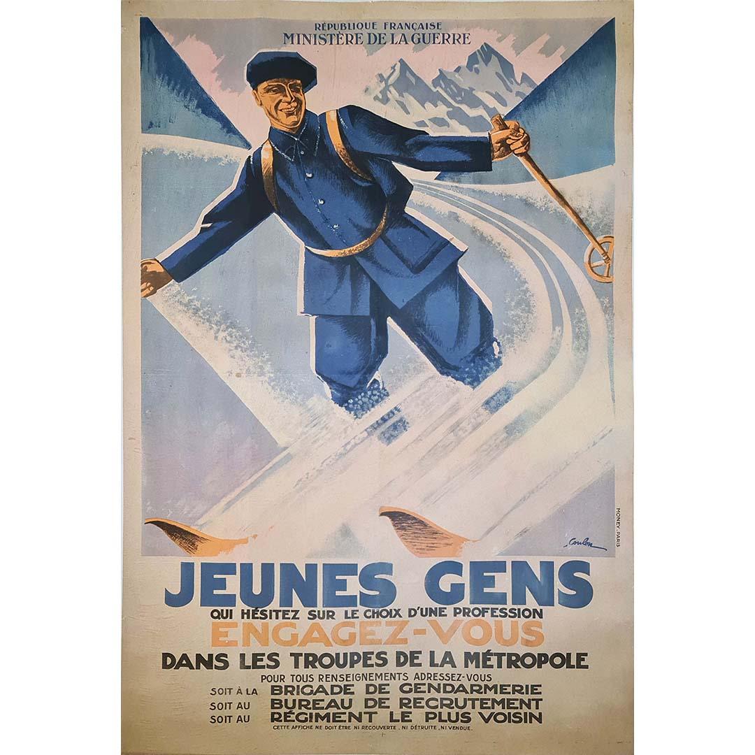 Original poster - Jeunes Gens, Engagez-vous dans les Troupes de la Métropole - Print by Eric de Coulon