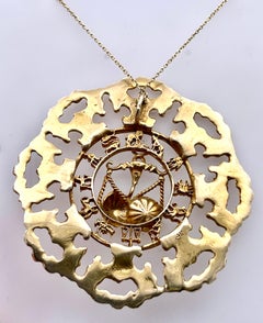 Eric de Kolb Gold Astrological Large Pendant