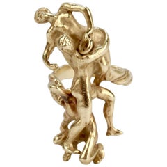 Eric de Kolb Modernist Roman Revival Rape of the Sabine Women 14 Karat Gold Ring