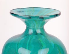 Eric Dobson and Michael Harris for Mdina Blue Streaked Studio Glass Vase