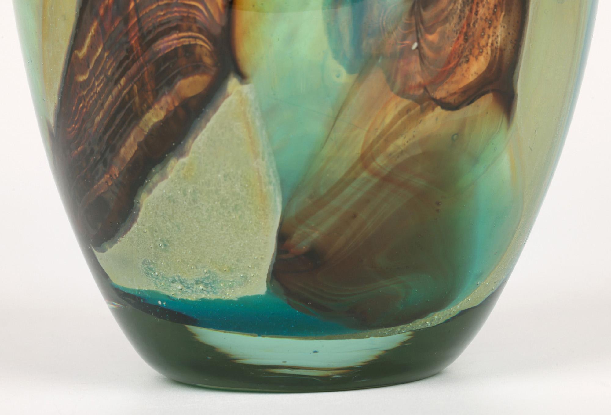 Eric Dobson and Michael Harris for Mdina Studio Glass Tiger Vase 7