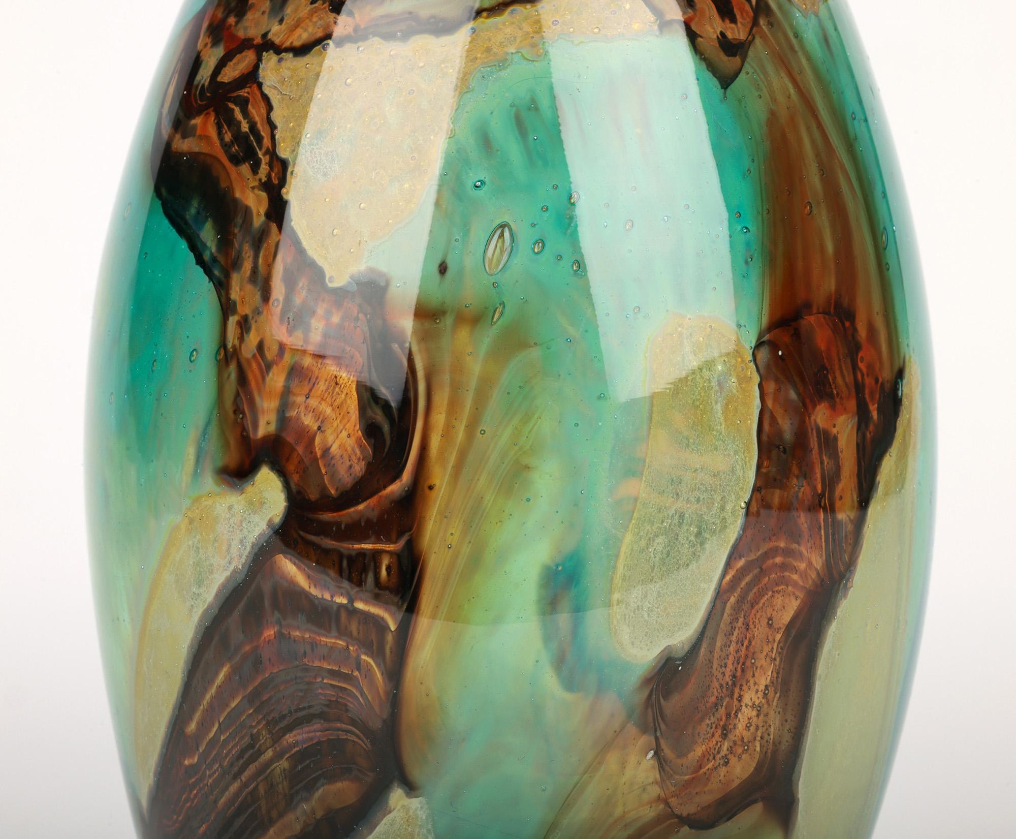 Eric Dobson and Michael Harris for Mdina Studio Glass Tiger Vase 8