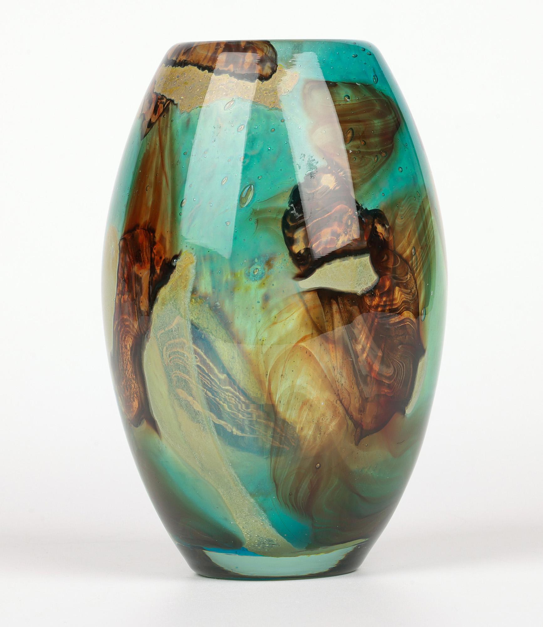 Eric Dobson and Michael Harris for Mdina Studio Glass Tiger Vase 9