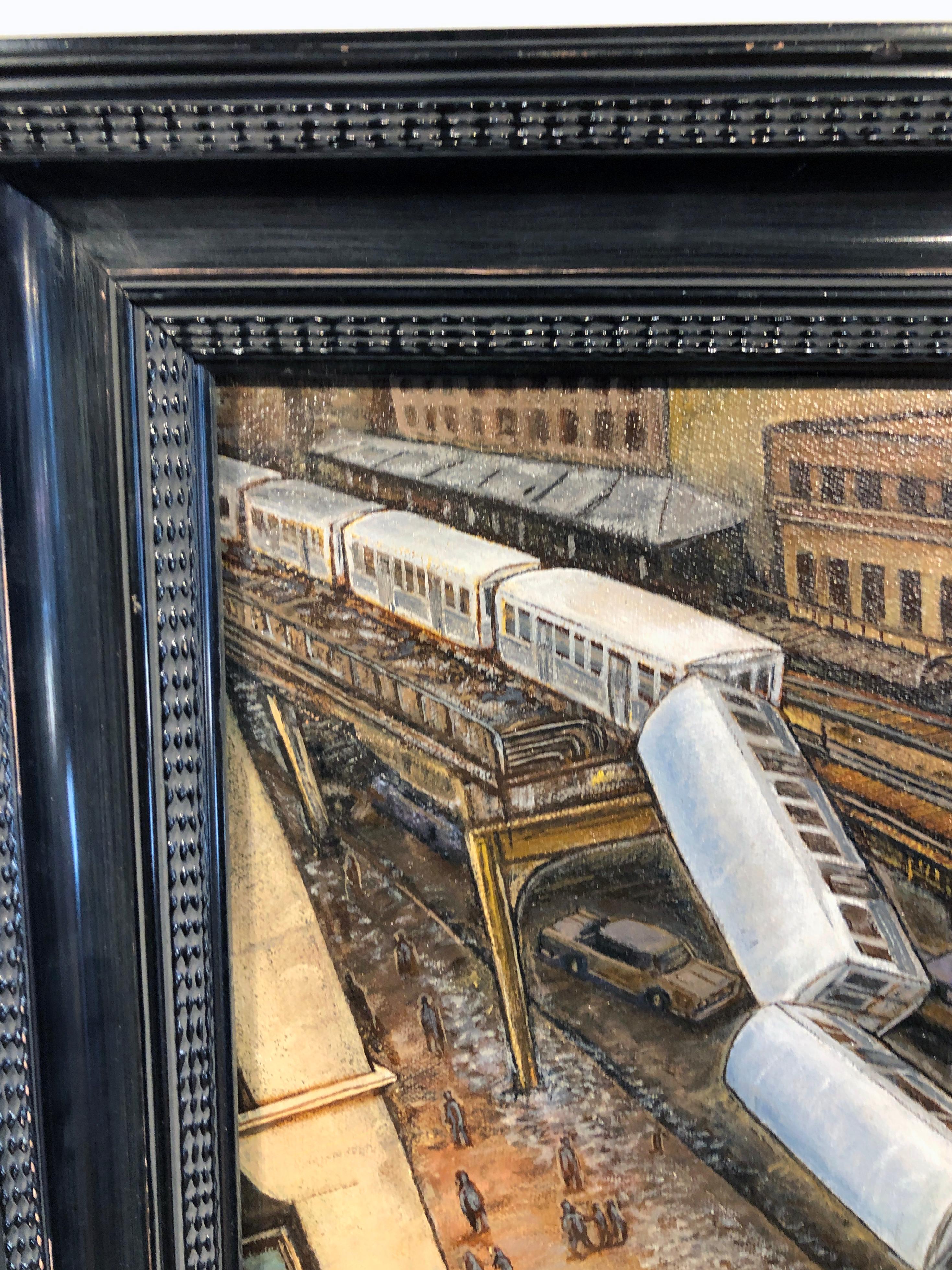 1977 CTA EL Train Dreailment - Oil Painting of Unprecedented Historic Disaster 13