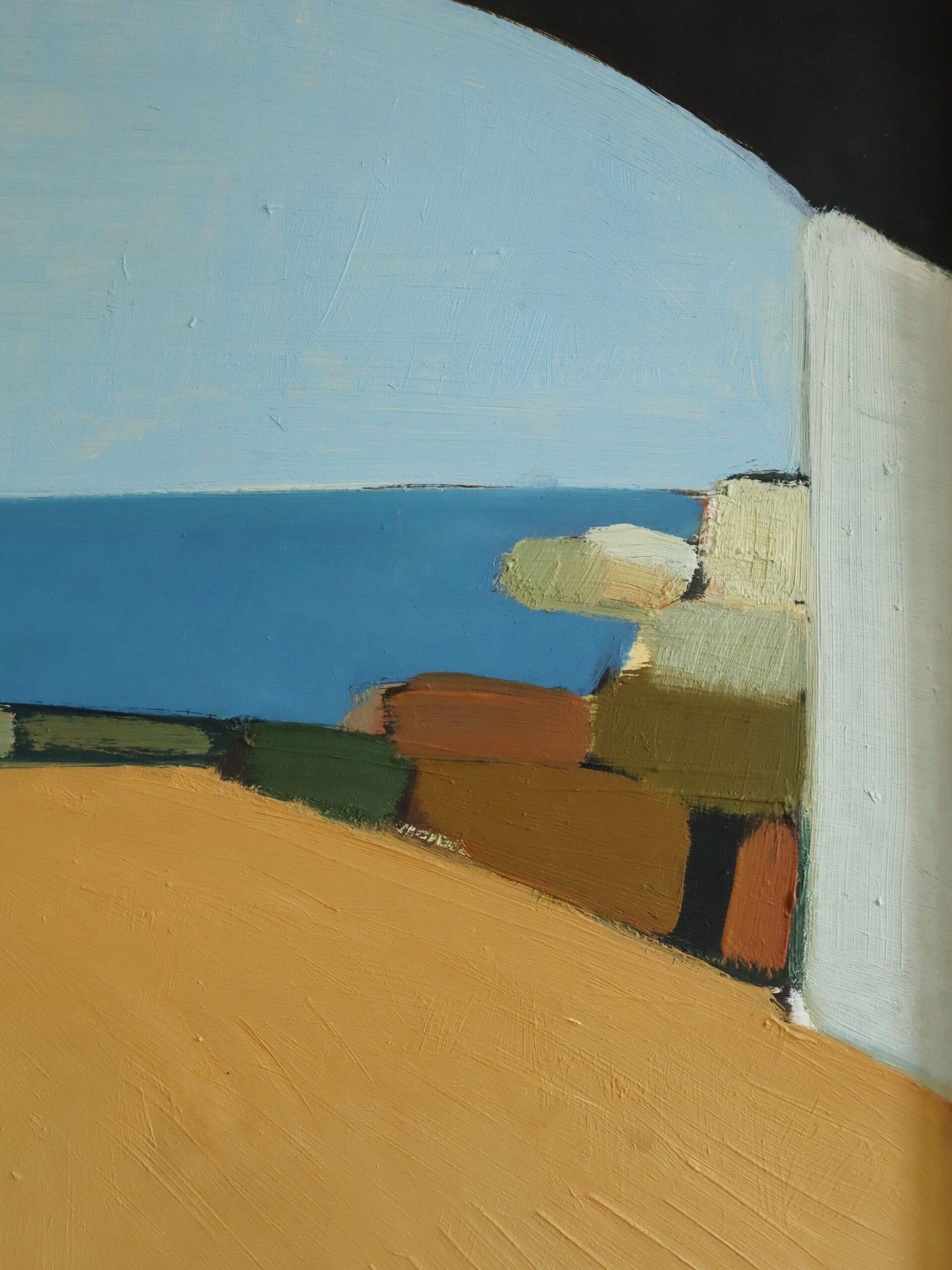 Peinture à l'huile suédoise moderne du milieu du siècle dernier - paysage côtier - Passage de bord de mer en vente 5