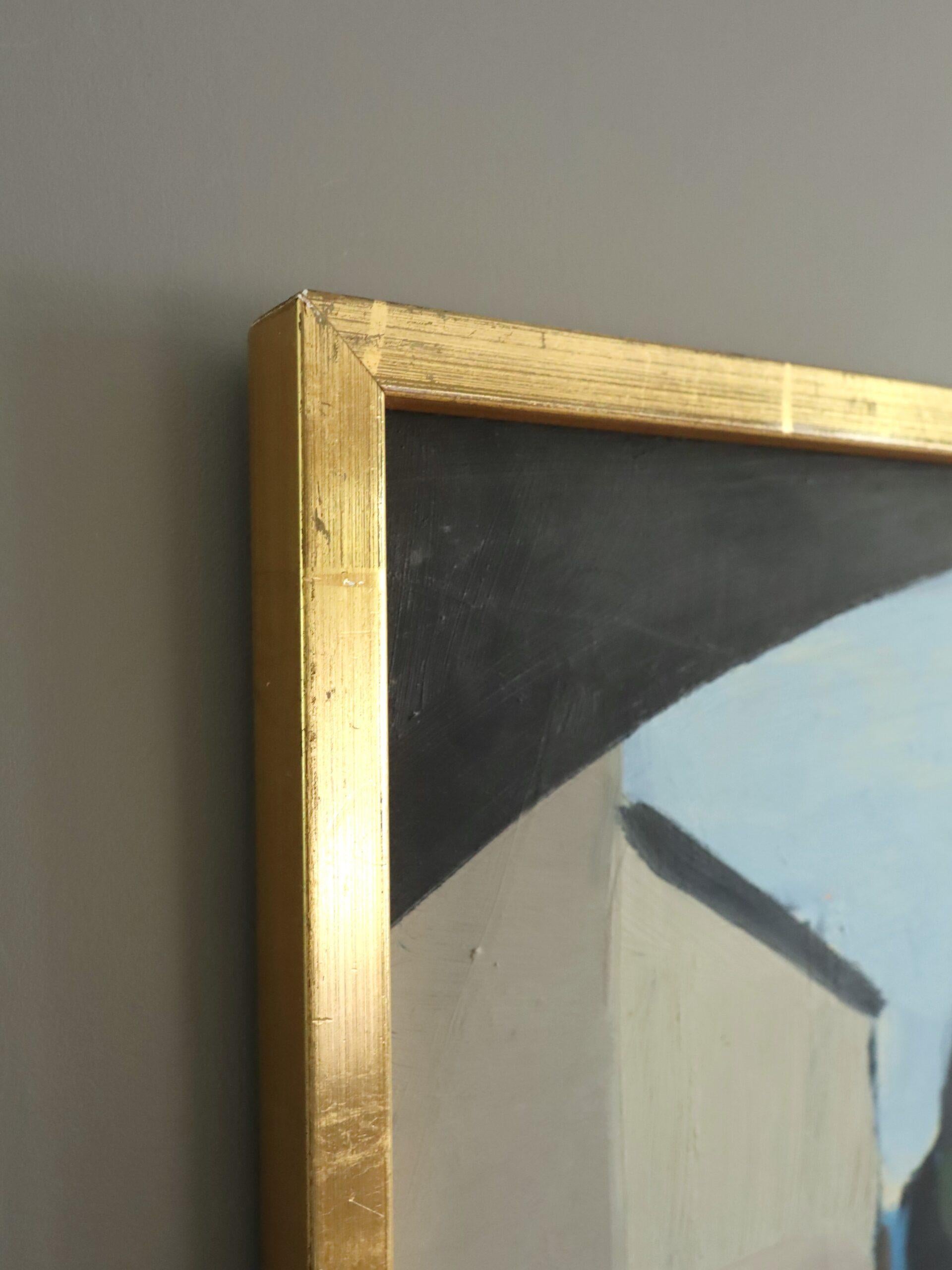 Peinture à l'huile suédoise moderne du milieu du siècle dernier - paysage côtier - Passage de bord de mer en vente 6